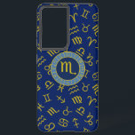Coque Samsung Galaxy Scorpio Zodiac Astrologie Symboles Motif Gld Blues<br><div class="desc">Design de roue zodiaque en faux or clair,  bleu clair et bleu foncé avec le symbole Scorpio centre sur un signe astrologique/zodiaque symboles motif dans une fausse couleur or sur un arrière - plan bleu foncé.</div>
