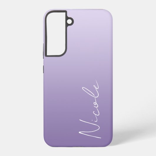 Coque Samsung Galaxy Script d'écriture manuscrite à dégradé violet pers (Verso)
