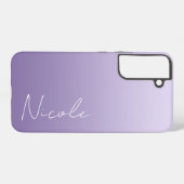 Coque Samsung Galaxy Script d'écriture manuscrite à dégradé violet pers (Verso Horizontal)