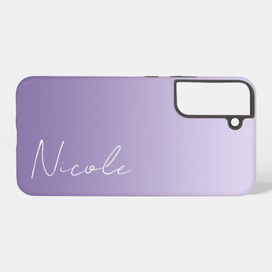 Coque Samsung Galaxy Script d'écriture manuscrite à dégradé violet pers (Verso Horizontal)