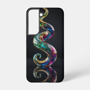 Coque Samsung Galaxy Sculpture en spirale de verre émeraude or magenta
