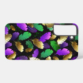 Coque Samsung Galaxy Seamless Pattern with Mardi Gras feathers (Verso Horizontal)
