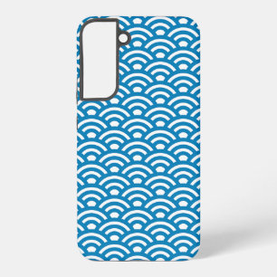 Coque Samsung Galaxy Seigaiha, Vagues, Japonais, Bleu et Blanc