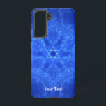 Coque Samsung Galaxy Sérénité<br><div class="desc">Serene Blue. Une belle image fractale bleue et blanche qui rappelle un peu les plumes tendues au bout de l'aile d'un oiseau. Il y a aussi une petite étoile de David (Magen David) au centre. Customisez en ajoutant votre propre texte.</div>