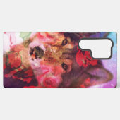 Coque Samsung Galaxy Sha Tame Wolf numérique et Fleurs (Verso Horizontal)
