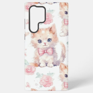Coque Samsung Galaxy Shabby Chic Chic Kitten Romantique Floral