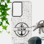 Coque Samsung Galaxy Signature d'Ancre Nautique en détresse<br><div class="desc">Ce coque de style angoissé ajoutera une touche nautique à votre téléphone portable. Personnalisez avec votre nom ou vos initiales.</div>