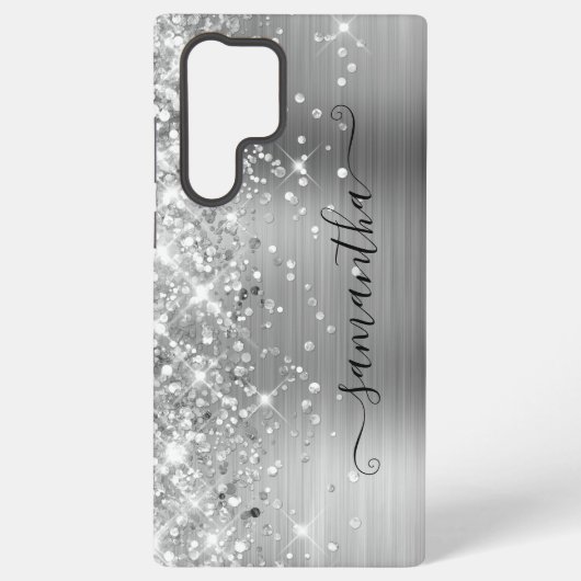 Coque Samsung Galaxy Signature Fille Glittery Argent (Verso)