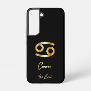 Coque Samsung Galaxy Signe du zodiaque Cancer, noir et or