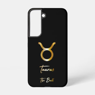 Coque Samsung Galaxy Signe du zodiaque Taureau, Noir & Or