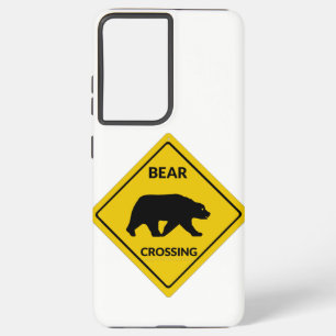 Coque Samsung Galaxy Silhouette d'ours de l'écriteau de passage d'ours