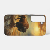 Coque Samsung Galaxy Silhouette du coucher de soleil de bison de buffle (Verso Horizontal)