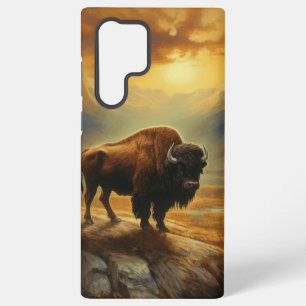 Coque Samsung Galaxy Silhouette du coucher de soleil de bison de buffle