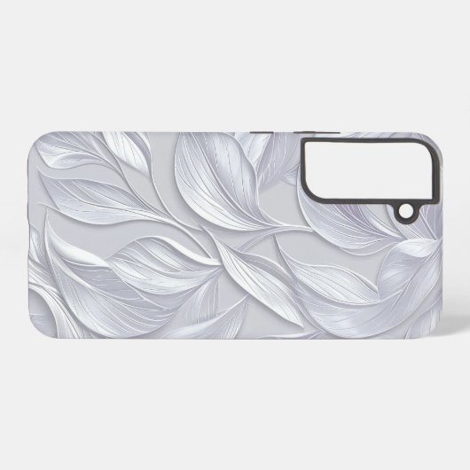 Coque Samsung Galaxy Silver Leaf Elegant Pattern (Verso Horizontal)