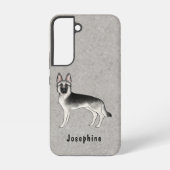 Coque Samsung Galaxy Silver Sable German Shepherd'amour GSD Chien et te (Verso)