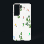 Coque Samsung Galaxy Skieurs alpins Illustration<br><div class="desc">skieur d'hiver cool design motif avec skieurs skieurs sur les pistes de la station de ski alpin parmi des sapins enneigés dans les alpes. Les skieurs freeride portent des combinaisons de ski rétro vintages et colorées, descendent en ski avec des skis sur un arrière - plan de paysage de montagne...</div>