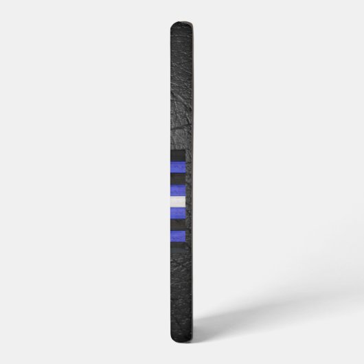 Coque Samsung Galaxy SlipperyJoe's cuir drapeau orgueil noir bleu royal (Côté gauche)