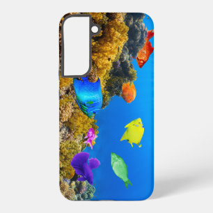 Coque Samsung Galaxy SlipperyJoe's Fish Pride tropicale vert bleu pourp