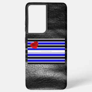 Coque Samsung Galaxy SlipperyJoe's Gay Leather Pride drapeau royal noir