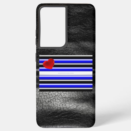 Coque Samsung Galaxy SlipperyJoe's Gay Leather Pride drapeau royal noir (Verso)