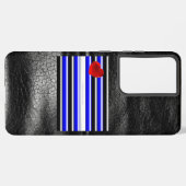 Coque Samsung Galaxy SlipperyJoe's Gay Leather Pride drapeau royal noir (Côté gauche)