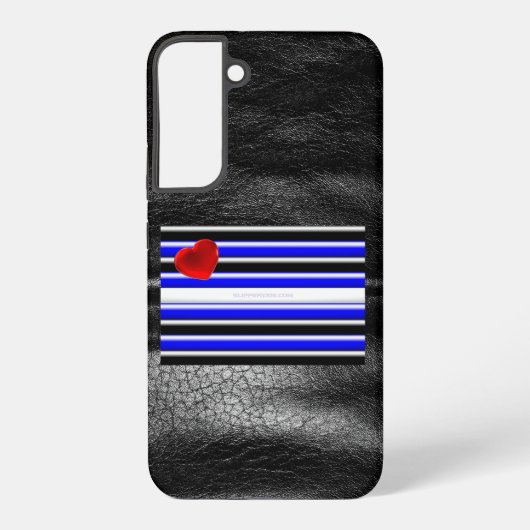 Coque Samsung Galaxy SlipperyJoe's Gay Leather Pride drapeau royal noir (Verso)