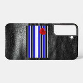 Coque Samsung Galaxy SlipperyJoe's Gay Leather Pride drapeau royal noir (Verso Horizontal)