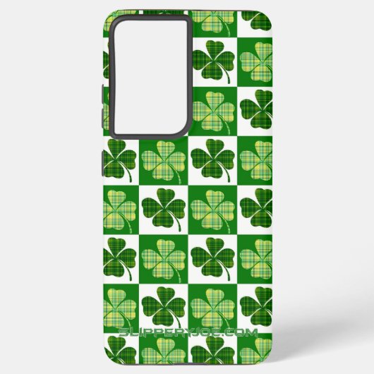 Coque Samsung Galaxy SlipperyJoe's Green four-leaf clovers Saint Patric (Verso)