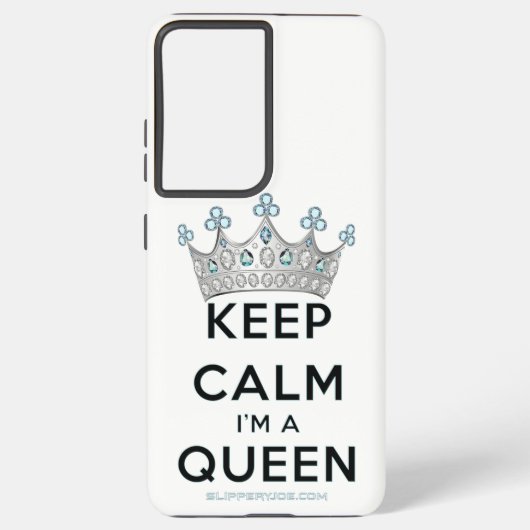 Coque Samsung Galaxy SlipperyJoe's Keep Calm Queen couronne joyaux a (Verso)