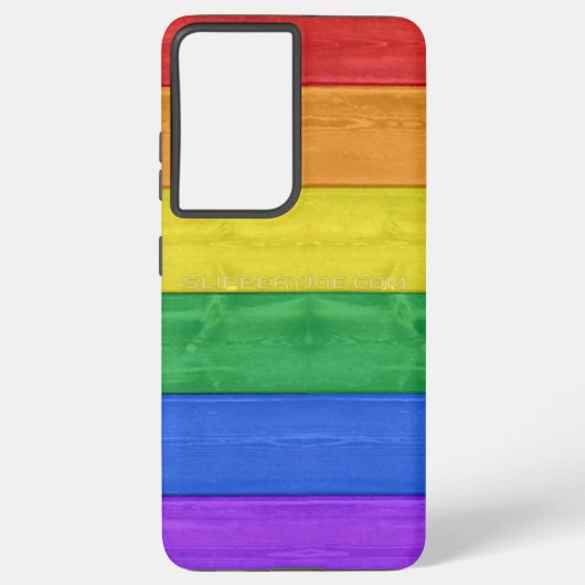 Coque Samsung Galaxy SlipperyJoe's orgueil drapeau en bois horizontal a (Verso)
