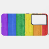 Coque Samsung Galaxy SlipperyJoe's orgueil drapeau en bois horizontal a (Côté gauche)