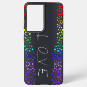 Coque Samsung Galaxy SlipperyJoe's scribbled love word rainbow gradient