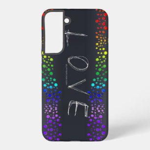 Coque Samsung Galaxy SlipperyJoe's scribbled love word rainbow gradient