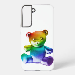 Coque Samsung Galaxy SlipperyL'ours en peluche brossé de Joe gra arc-en