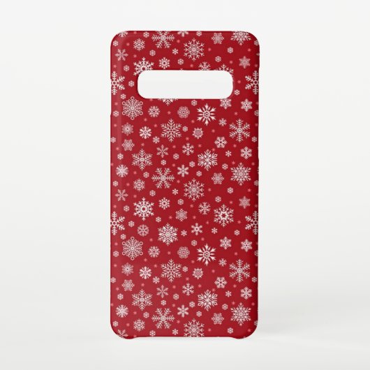 Coque Samsung Galaxy Snowflakes Red Case (Dos)