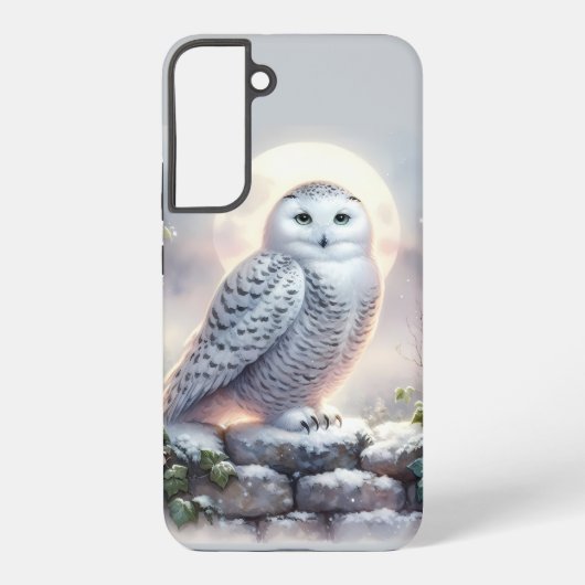 Coque Samsung Galaxy Snowy Owl in Moonlit Winter Garden (Verso)