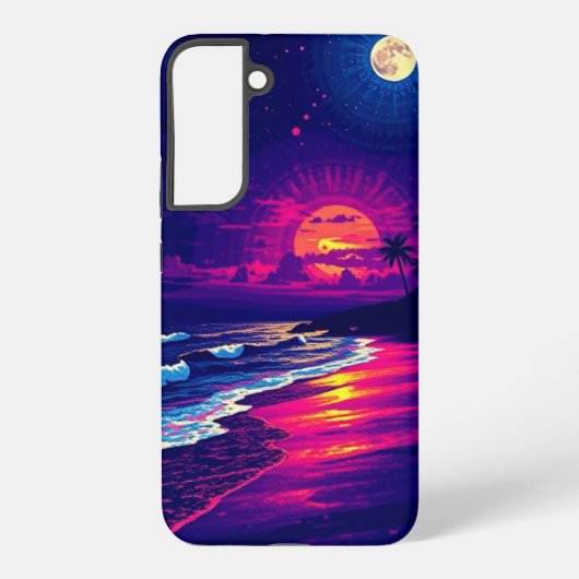 Coque Samsung Galaxy Soirée plage avec Sunset Rays mobile (Verso)