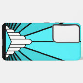 Coque Samsung Galaxy Soleil Art déco en aqua (Verso Horizontal)