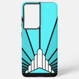 Coque Samsung Galaxy Soleil Art déco en aqua