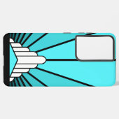 Coque Samsung Galaxy Soleil Art déco en aqua (Côté gauche)