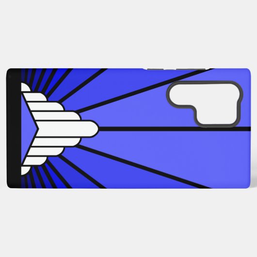 Coque Samsung Galaxy Soleil Art déco en bleu (Verso Horizontal)