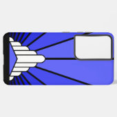 Coque Samsung Galaxy Soleil Art déco en bleu (Verso Horizontal)