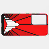 Coque Samsung Galaxy Soleil Art déco en rouge (Côté gauche)