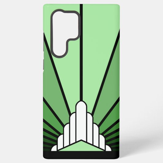 Coque Samsung Galaxy Soleil Art déco en vert (Verso)