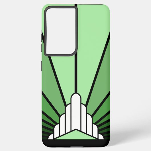 Coque Samsung Galaxy Soleil Art déco en vert (Verso)