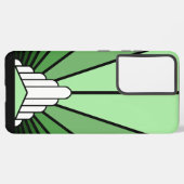 Coque Samsung Galaxy Soleil Art déco en vert (Côté gauche)