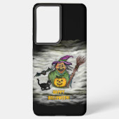 Coque Samsung Galaxy Sorcière, Chat, Chauve-souris et Citrouille, Bonne (Verso)