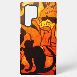 Coque Samsung Galaxy Sorcière d'Halloween avec un chat noir