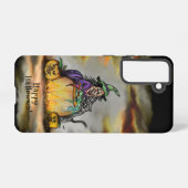 Coque Samsung Galaxy Sorcière et chat noir, Happy Halloween ! (Verso Horizontal)