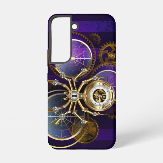 Coque Samsung Galaxy Spider Steampunk sur Arrière - plan pourpre (Verso)